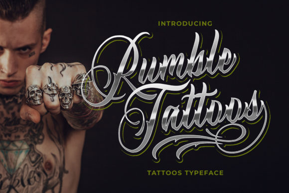 Rumble Tattoos: A Bold Script Font for Dynamic Campaigns